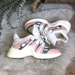 White & pink sneakers
